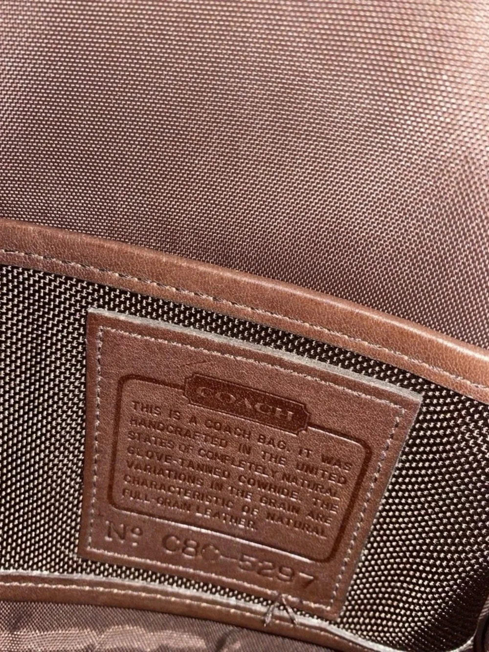Coach Leather Briefcase CBC-5297 Brown Laptop Messenger Bag With Brass Hardware